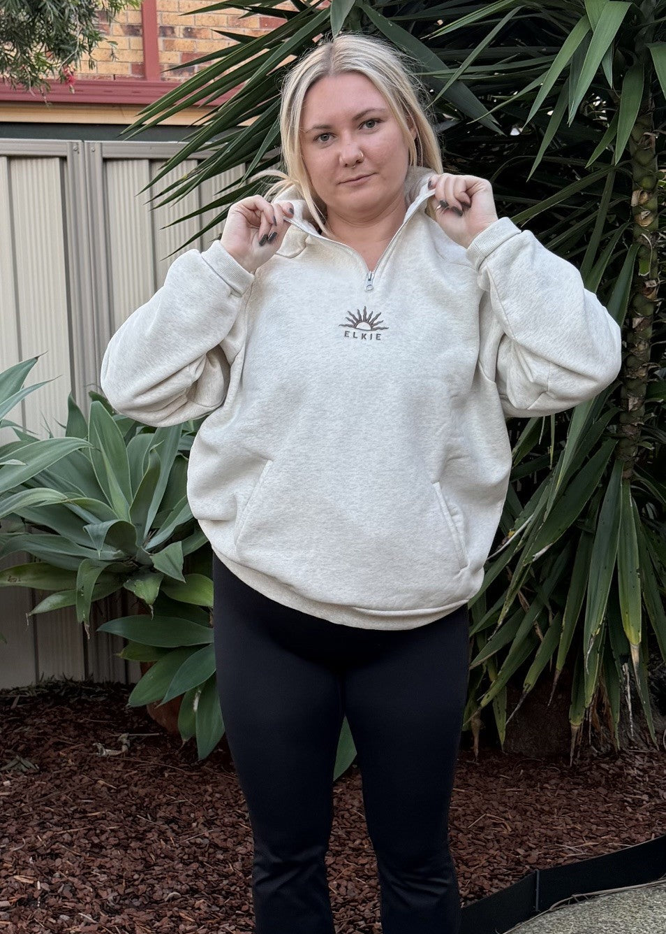 Strength 1/4 Zip Crew Jumper - Chocolate