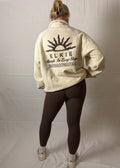 Strength 1/4 Zip Crew Jumper - Chocolate
