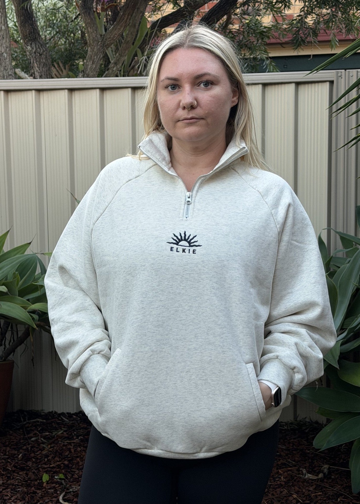 Strength 1/4 Zip Crew Jumper - Steel Blue